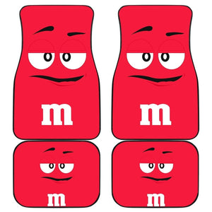 Chocolate M&M Red Car Mats 094201 - YourCarButBetter