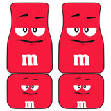 Chocolate M&M Red Car Mats 094201 - YourCarButBetter