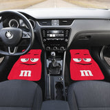 Chocolate M&M Red Car Mats 094201 - YourCarButBetter