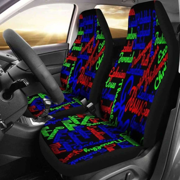 Christianity Holy Bible Books Mixed Colors Car Seat Cover 142711 - YourCarButBetter