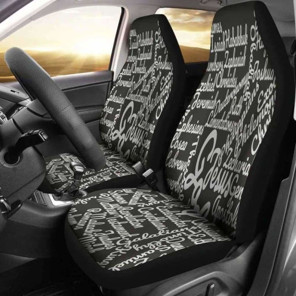 Christianity Holy Bible Books White Black Car Seat Cover 142711 - YourCarButBetter