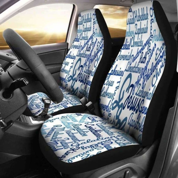 Christianity Holy Bible Books White Blue Car Seat Cover 142711 - YourCarButBetter