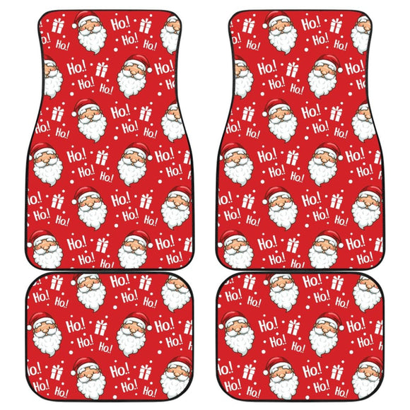 Christmas Car Floor Mats Santa Claus Ho Ho Ho Red Theme 211603 - YourCarButBetter