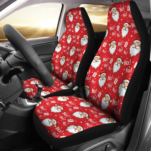 Christmas Car Seat Covers Santa Claus Ho Ho Ho Red Theme 211603 - YourCarButBetter