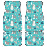 Christmas Cute Siberian Husky Puppie Pattern Front And Back Car Mats 160830 - YourCarButBetter