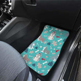 Christmas Cute Siberian Husky Puppie Pattern Front And Back Car Mats 160830 - YourCarButBetter