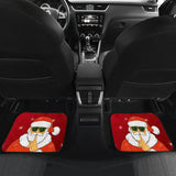 Christmas Decorative Car Floor Mats Santa Claus Be Quiet Sign Design 211603 - YourCarButBetter