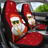 Christmas Decorative Car Seat Covers Santa Claus Be Quiet Sign Design 211603 - YourCarButBetter