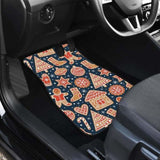 Christmas Gingerbread Cookie Pattern Front And Back Car Mats 160830 - YourCarButBetter