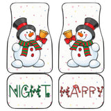 Christmas Happy Night Snowman Ring The Xmas Bell Car Floor Mats 103406 - YourCarButBetter