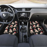 Christmas Pugs Santa_S Red Cap Pattern Front And Back Car Mats 102918 - YourCarButBetter