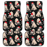 Christmas Pugs Santa_S Red Cap Pattern Front And Back Car Mats 102918 - YourCarButBetter