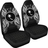 Chuuk Car Seat Cover - Chuuk Flag Map Black - 105905 - YourCarButBetter
