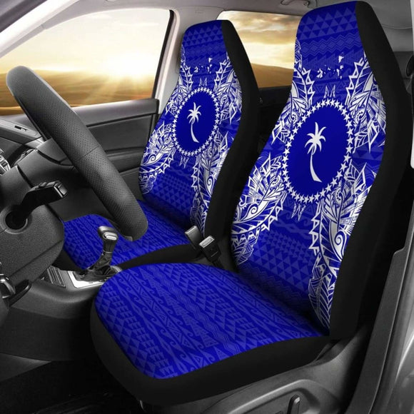 Chuuk Car Seat Cover - Chuuk Flag Map Blue - 105905 - YourCarButBetter