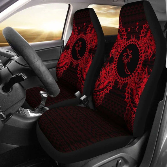 Chuuk Car Seat Cover - Chuuk Flag Map Red - 105905 - YourCarButBetter