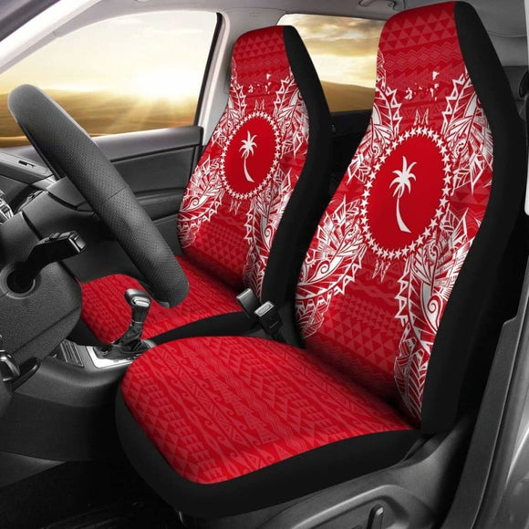 Chuuk Car Seat Cover - Chuuk Flag Map Red White - 105905 - YourCarButBetter