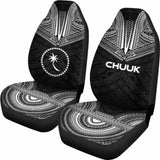 Chuuk Car Seat Cover - Chuuk Flag Polynesian Chief Tattoo Black Version - 10 174914 - YourCarButBetter