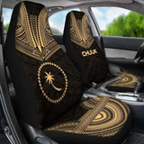 Chuuk Car Seat Cover - Chuuk Flag Polynesian Chief Tattoo Gold Version - 10 174914 - YourCarButBetter