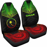 Chuuk Car Seat Cover - Chuuk Flag Polynesian Chief Tattoo Reggae Version - 10 174914 - YourCarButBetter