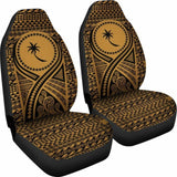 Chuuk Car Seat Cover - Chuuk Flag Polynesian Tattoo Gold - 9 174914 - YourCarButBetter