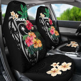 Chuuk Car Seat Covers Coat Of Arms Polynesian With Hibiscus 232125 - YourCarButBetter