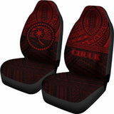Chuuk Car Seat Covers - Chuuk Flag Black Red Version - 105905 - YourCarButBetter