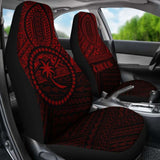 Chuuk Car Seat Covers - Chuuk Flag Black Red Version - 105905 - YourCarButBetter