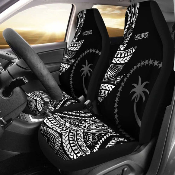 Chuuk Car Seat Covers - Micronesian Pattern Flash Black - 105905 - YourCarButBetter