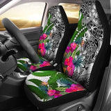 Chuuk Car Seat Covers White - Turtle Plumeria Banana Leaf - 091114 - YourCarButBetter