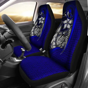 Chuuk Micronesian Car Seat Covers Blue Turtle With Hook 091114 - YourCarButBetter