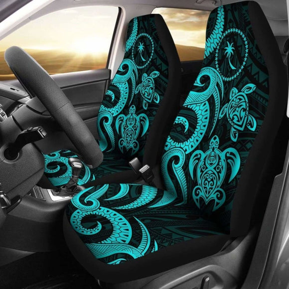 Chuuk Micronesian Car Seat Covers - Turquoise Tentacle Turtle - 091114 - YourCarButBetter