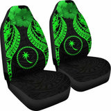 Chuuk Polynesian Car Seat Covers Pride Seal And Hibiscus Green - 232125 - YourCarButBetter