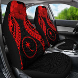 Chuuk Polynesian Car Seat Covers Pride Seal And Hibiscus Red - 232125 - YourCarButBetter