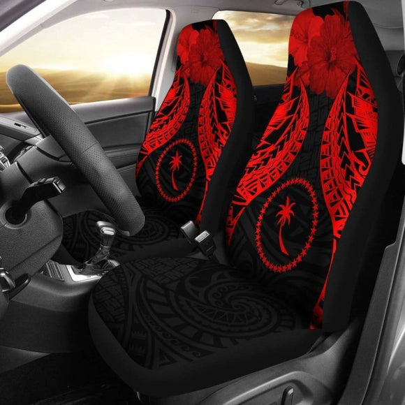 Chuuk Polynesian Car Seat Covers Pride Seal And Hibiscus Red - 232125 - YourCarButBetter