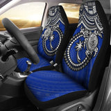 Chuuk Polynesian Car Seat Covers - White Turtle (Blue) - Amazing 091114 - YourCarButBetter
