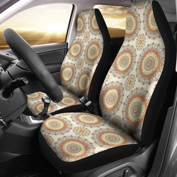 Circle Floral Pattern Boho Car Seat Covers 04 153908 - YourCarButBetter