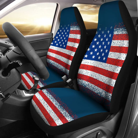 Classic Patriotic American Flag Car Seat Covers 211206 - YourCarButBetter