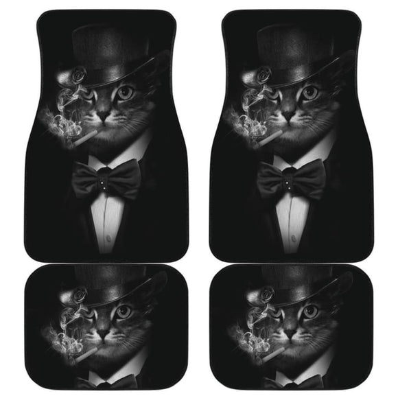 Classy Cat Smoking Car Floor Mats Amazing Gift Ideas 210101 - YourCarButBetter