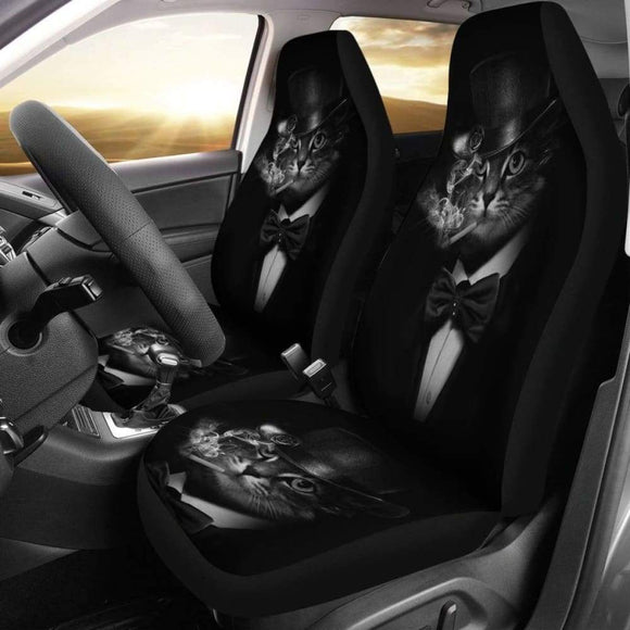 Classy Cat Smoking Car Seat Covers Amazing Gift Ideas 210101 - YourCarButBetter