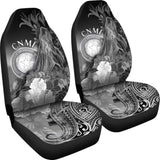 Cnmi Car Seat - Humpback Whale With Tropical Flowers (White) - 102802 - YourCarButBetter