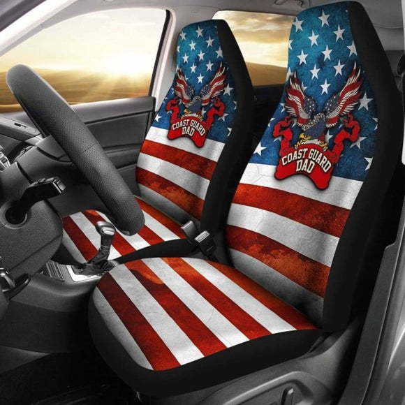 Coast Guard Dad American Flag Car Seat Covers Gift 5 160830 - YourCarButBetter