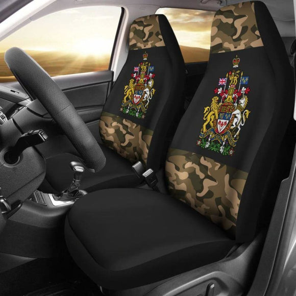 Coat Of Arms Of Canada With Camo Style Car Seat Covers 550317 - YourCarButBetter