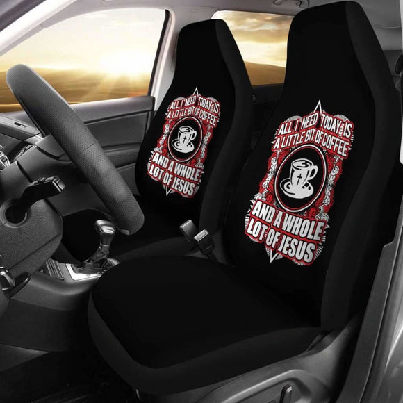 Coffee And A Whole Lot Of Jesus Christianity Car Seat Covers 184610 - YourCarButBetter