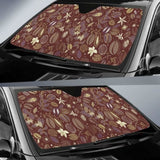 Coffee Bean Flower Pattern Car Auto Sun Shades 460402 - YourCarButBetter