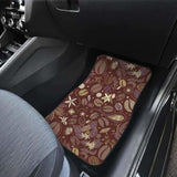 Coffee Bean Flower Pattern Front And Back Car Mats 163730 - YourCarButBetter