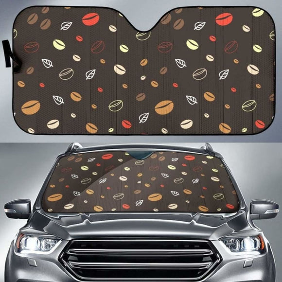 Coffee Bean Leave Pattern Car Auto Sun Shades 182102 - YourCarButBetter