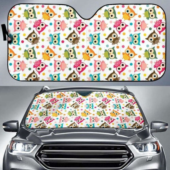 Color Cute Owl Pattern Car Auto Sun Shades 172609 - YourCarButBetter
