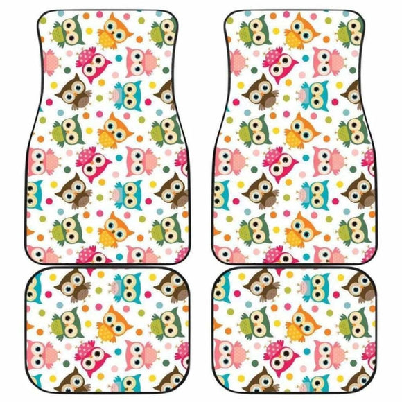 Color Cute Owl Pattern Front And Back Car Mats 201216 - YourCarButBetter