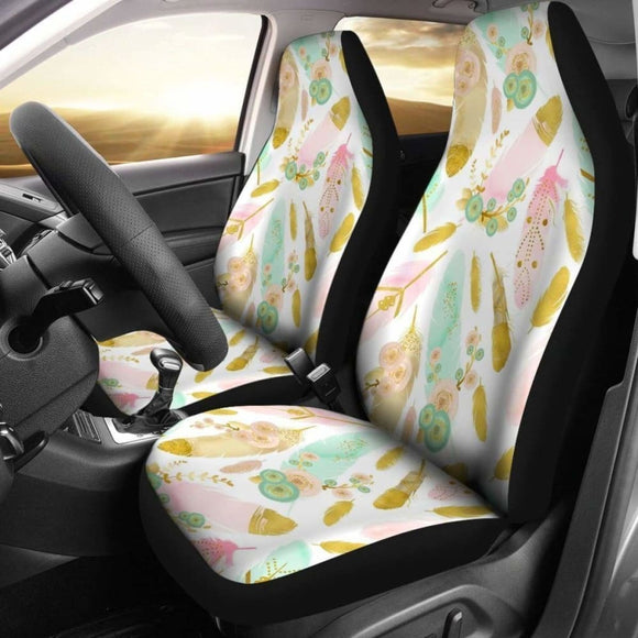 Color Feathers Boho Car Seat Covers Amazing 105905 - YourCarButBetter