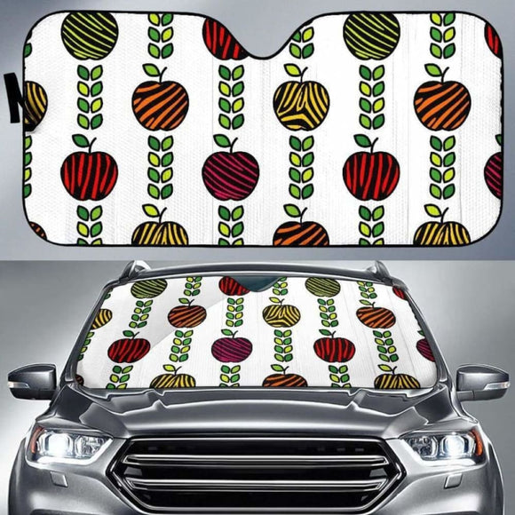 Colorful Apples Leave Zebra Stripe Car Auto Sun Shades 182102 - YourCarButBetter